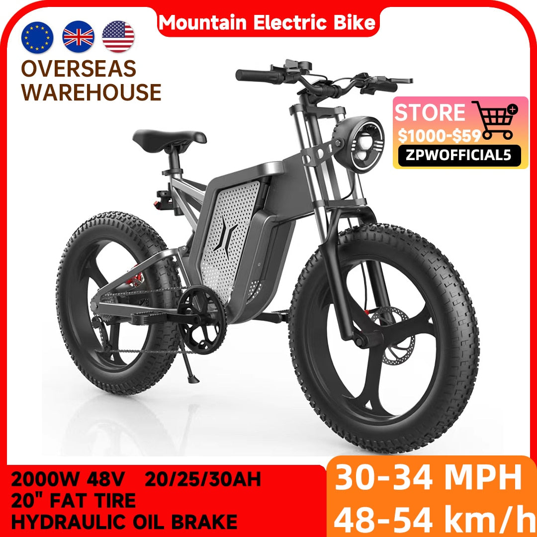 Mountain/City Off-Road Electric Bike 2000W 48v E bike