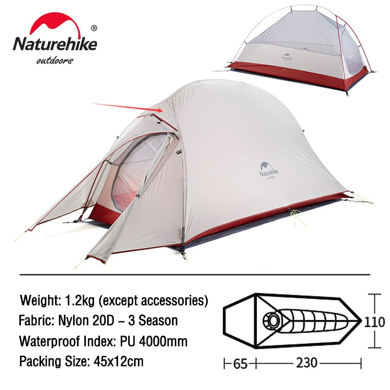 TENT "NATUREHIKE" Ultralight Nylon Camping Tent