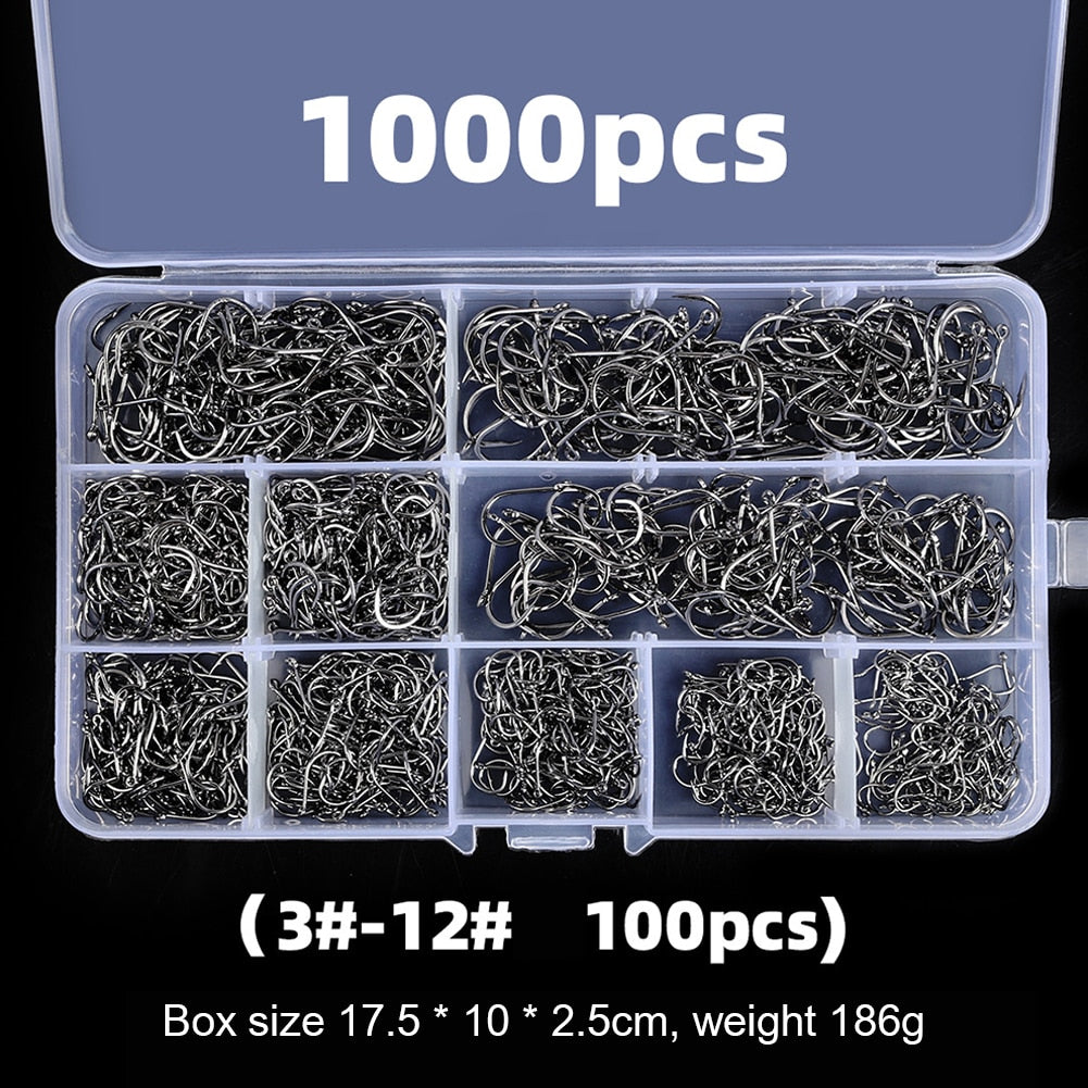 FISHING Hooks Carbon Steel 600/1000 pcs Box