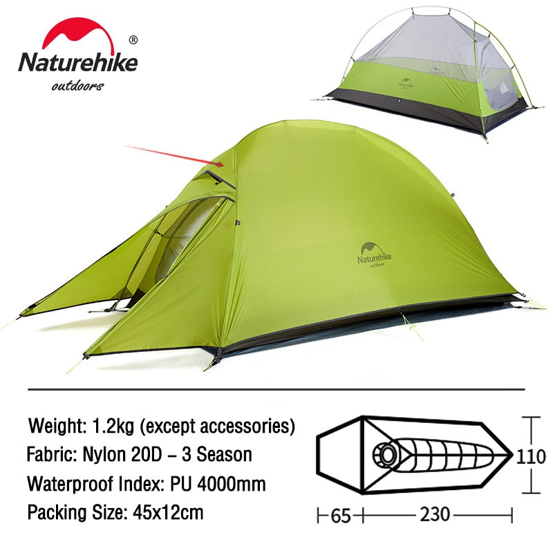 TENT "NATUREHIKE" Ultralight Nylon Camping Tent