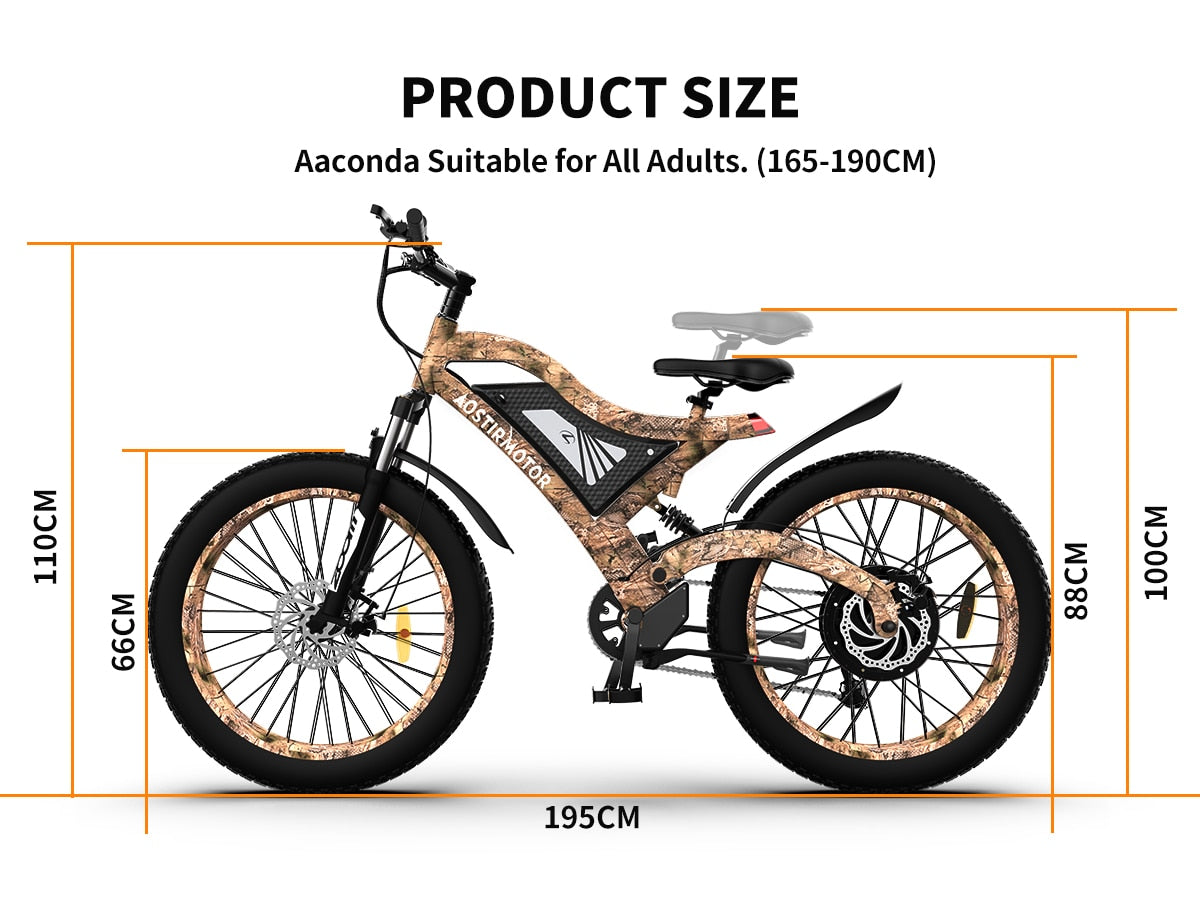 AOSTIRMOTOR ANNACONDA  Electric Mountain/Beach/City Cruiser E-Bike