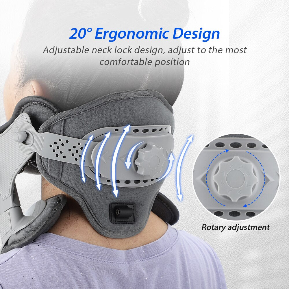 Neck Cervical Traction Device With Heating Pad IR Hot Compress Neck Massager Adjustable Neck Stretcher Posture Corrector