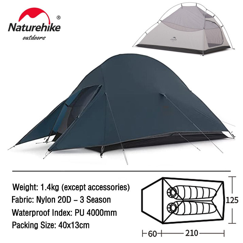 TENT "NATUREHIKE" Ultralight Nylon Camping Tent