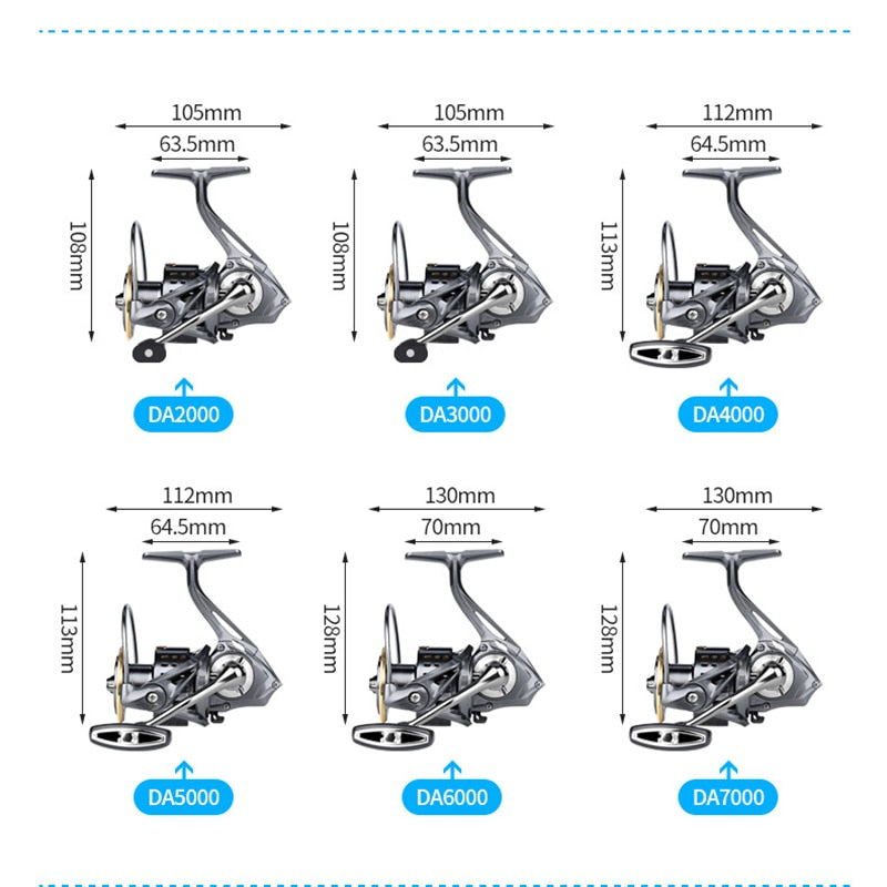 Fishing Reel Saltwater/Freshwater Spinning Reel 2000 - 7000