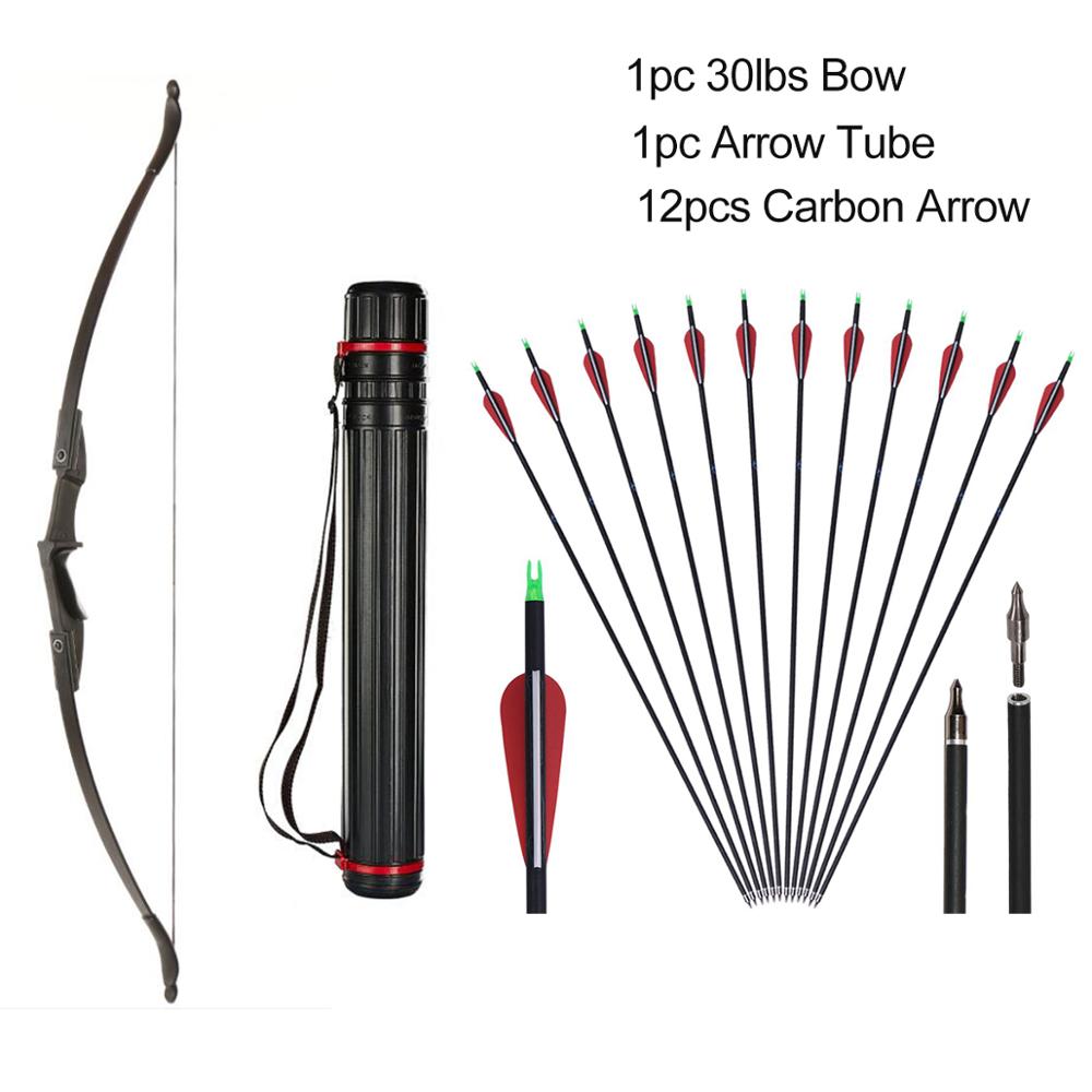 Archery 57 Recurve BLACK Bow Set Left/Right Hand 20-40 Lbs