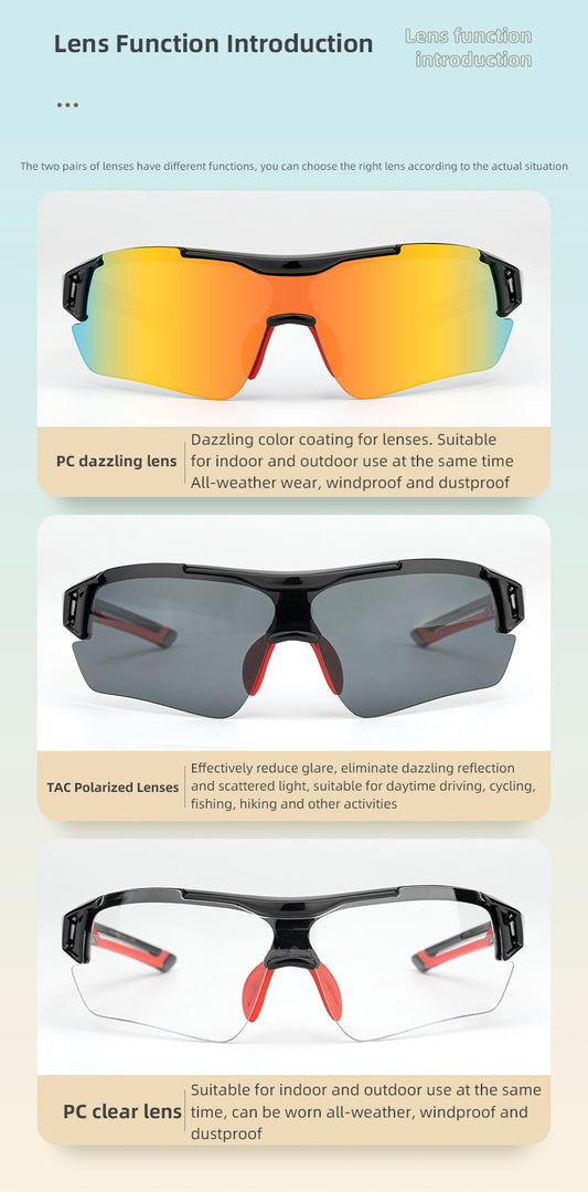 SUNGLASS "ROCKBROS" Polarized Cycling Sunglass lenses