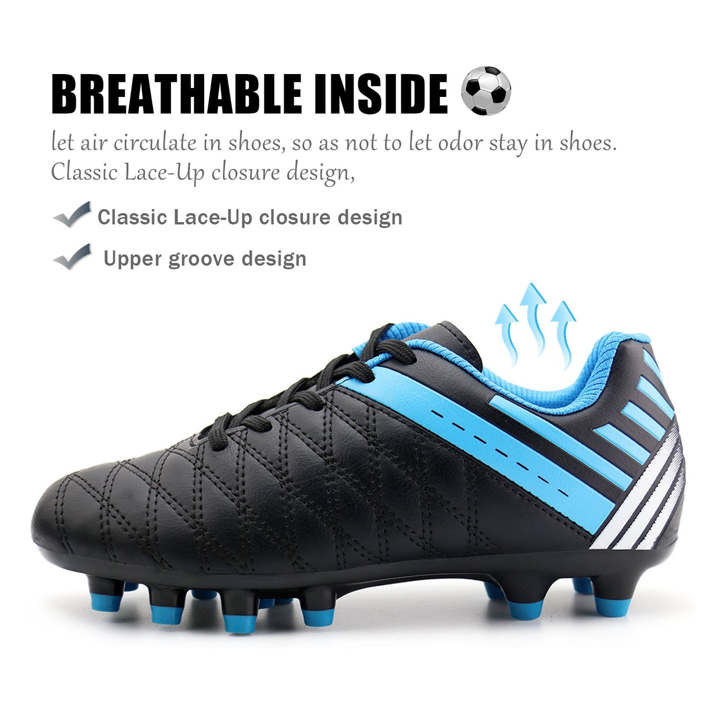 Athletic  Boys & Girls Cleated Soccer/Football Shoes