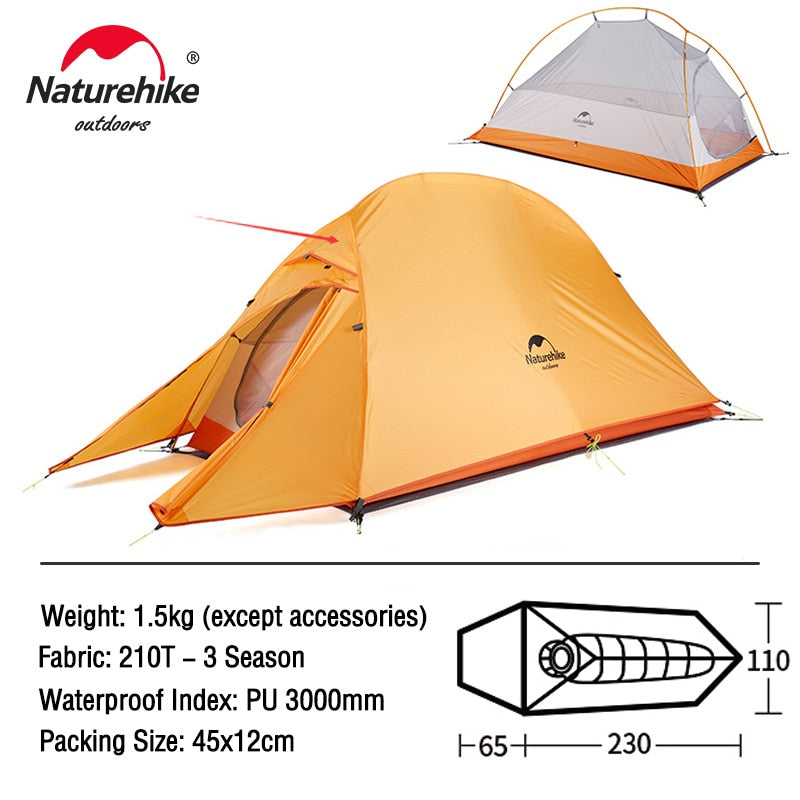 TENT "NATUREHIKE" Ultralight Nylon Camping Tent