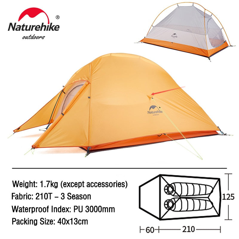 TENT "NATUREHIKE" Ultralight Nylon Camping Tent