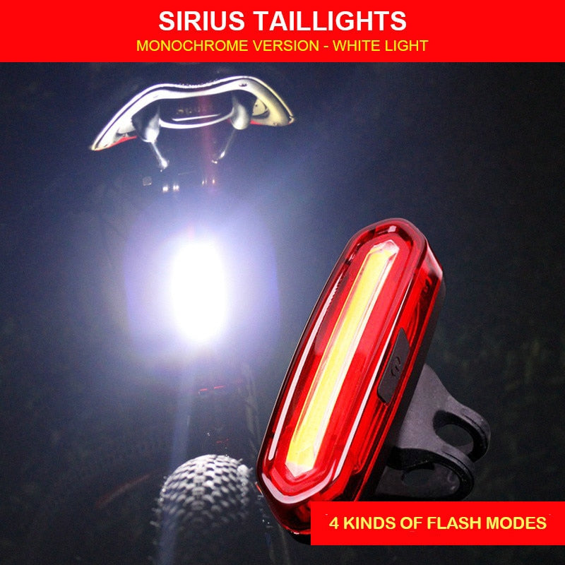 Bicycle Lumen Rear Light USB Rechargeable Waterproof Bike Taillight