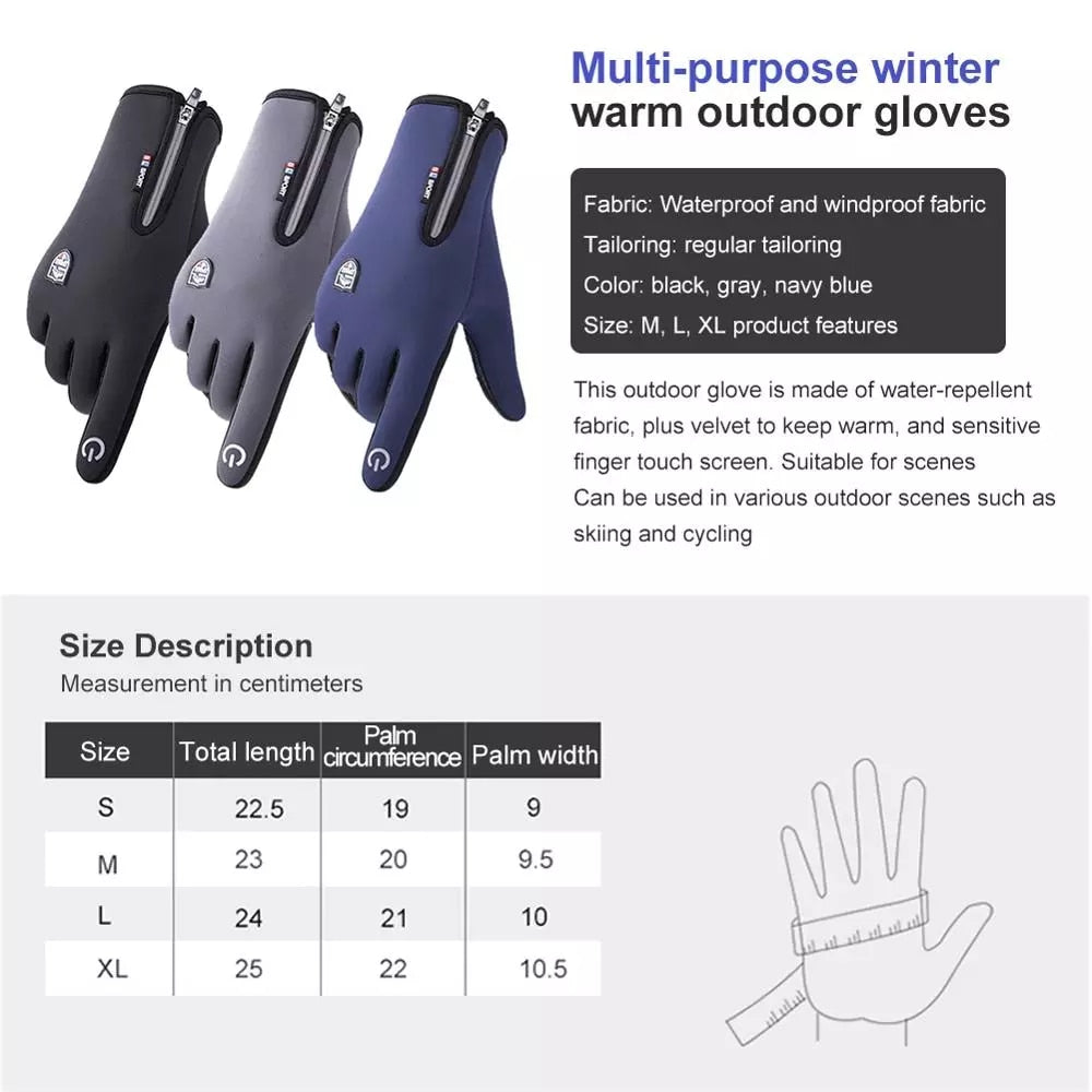 Sport Gloves W/Touch Screen,  Snowboard, Motorcycle Riding, Hiking, Climbing, Camping