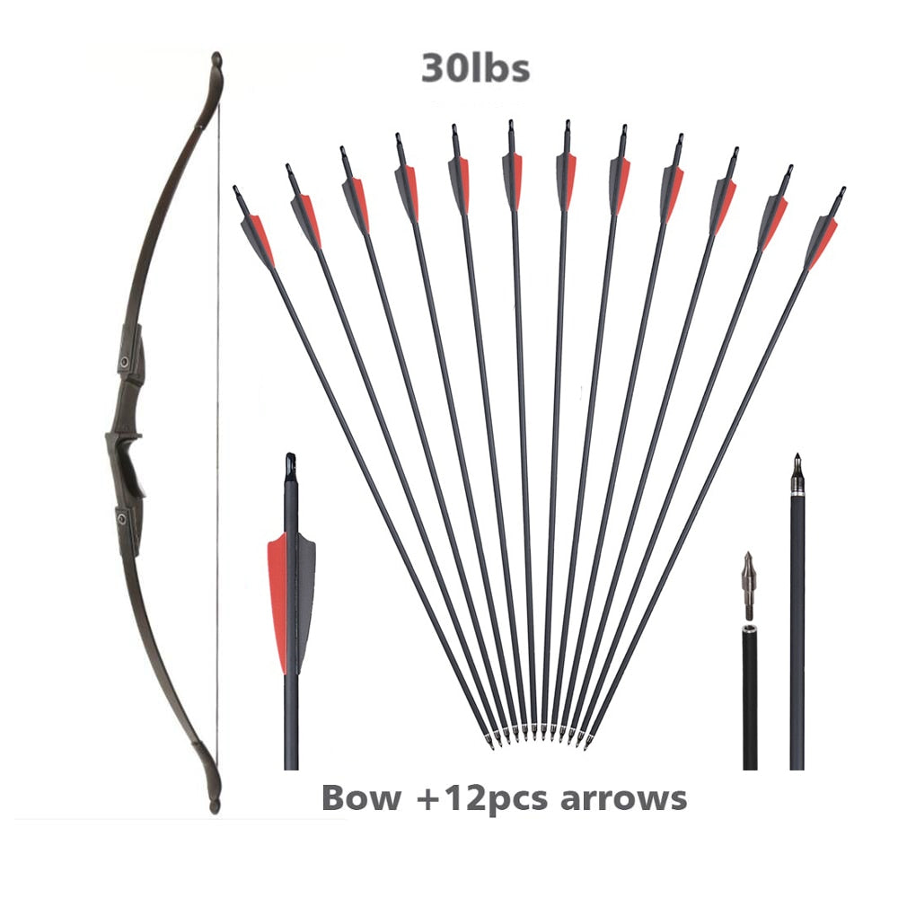 Archery 57 Recurve BLACK Bow Set Left/Right Hand 20-40 Lbs