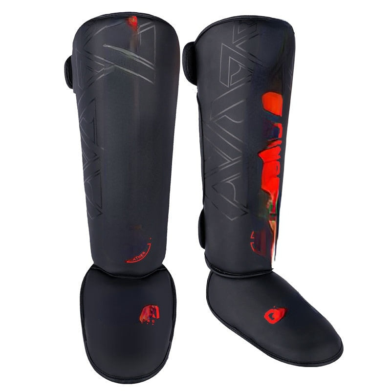 Sport Leather Shin Guards, W/Ankle Protectors